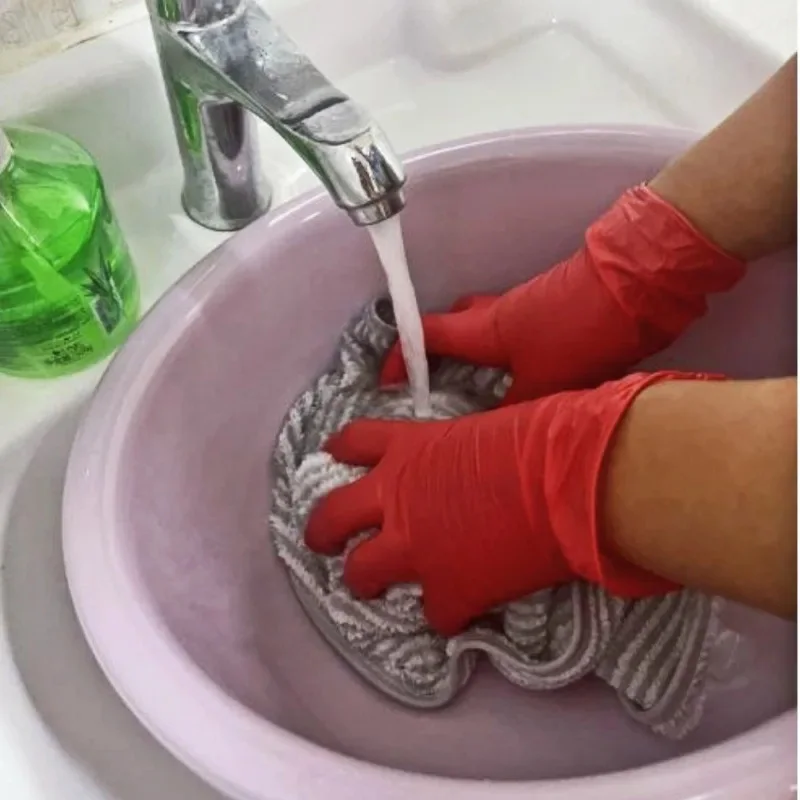 Disposable Gloves 20/60/100PCS Red Disposable Nitrile Gloves Household Waterproof Nitrile Gloves Pet Bathing Kitchen Dishwashing Cleaning Tools