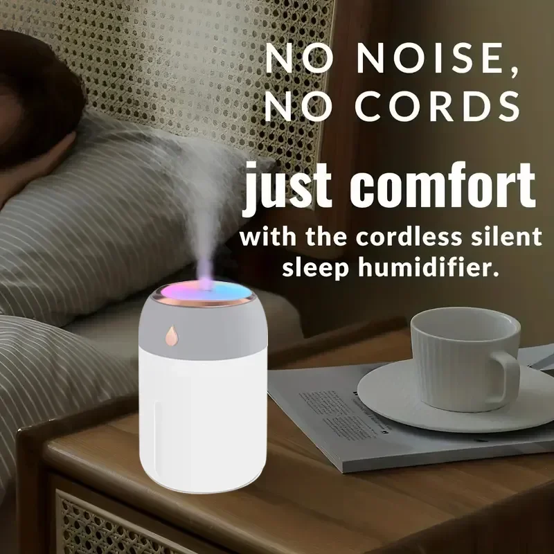 300ml Air Humidifier Portable Mini USB Aroma Diffuser With Cool LED Light Mist For Bedroom Home Car Plants Purifier 4
