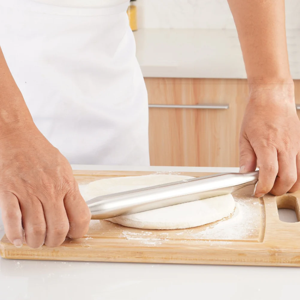 

Baking Rolling Pin Stainless Steel Dough Roller Pin Handles Baking Tool for Bread Pastry Pizza