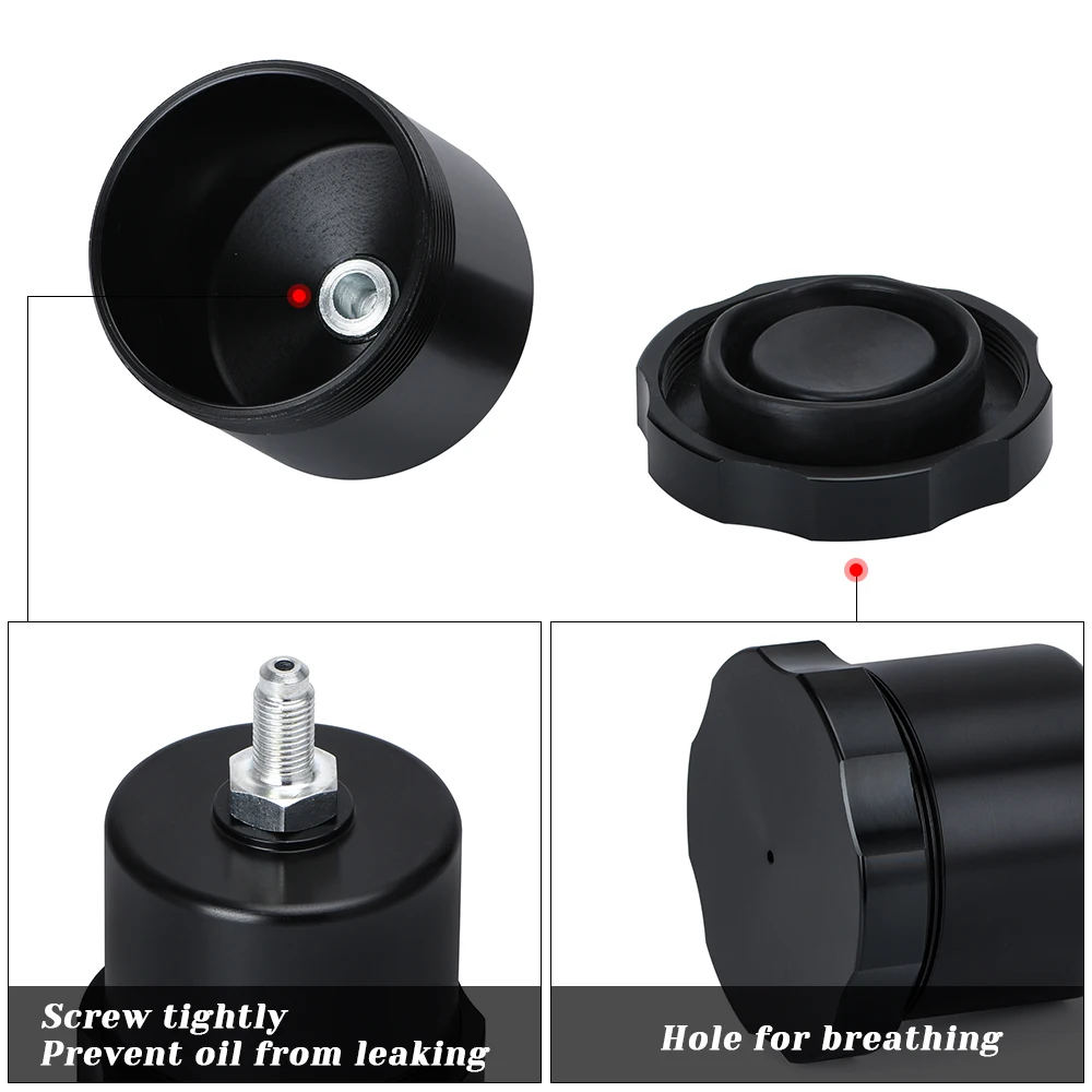 LIZHI-Aluminum Car Hydraulic Drift Rally M12*1.25 Handbrake Oil Tank For Fluid Reservoir E-brake LZ4611 Handbrake Oil Tank