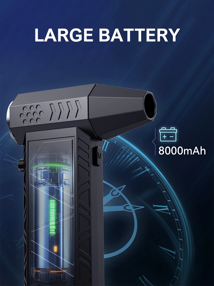 Electric Air Duster X9 Fan 260000RPM Electric Air Blower Turbo Jet Brushless Motor High-Speed Duct Rechargeable Dust Blower