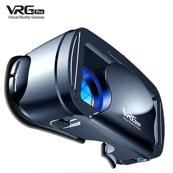 VRG 프로 3D VR 안경, 가상 현실 풀 스크린 비주얼 광각 스마트 헤드셋 헬멧, 5-7 인치 스마트폰 비디오 게임용
