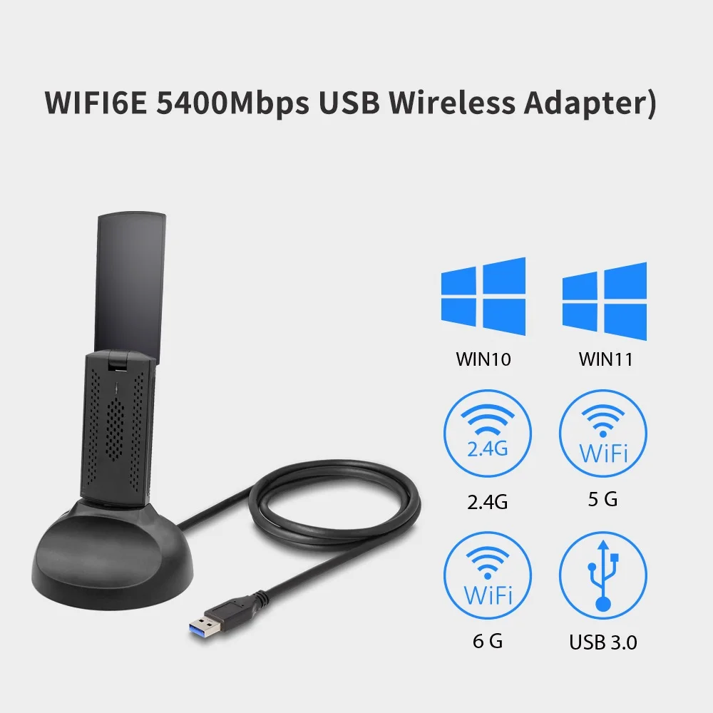 lincukoo USB WIFI6E 5400Mbps 어댑터 무선 2.4/5/6GHz 5G 2402Mbps 6G 2402Mbps 2.4G 574Mbps 무선 네트워크 카드 (Win10/11용)
