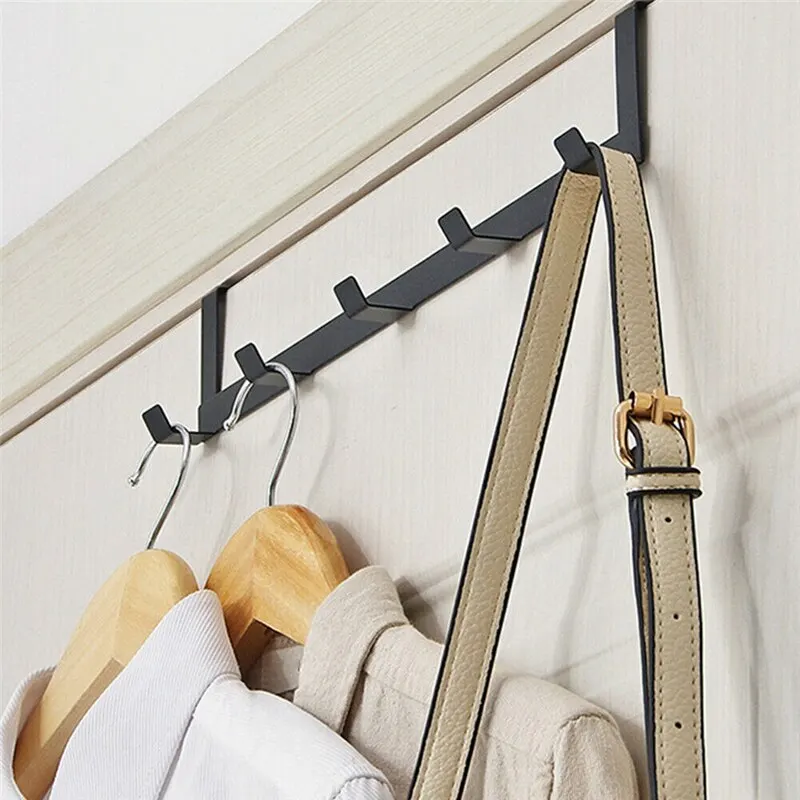 Hooks Over The Door 5 Hooks Home Bathroom Organizer Rack Clothes Coat Hat  Towel Hanger Bathroom Kitchen Accessories - AliExpress