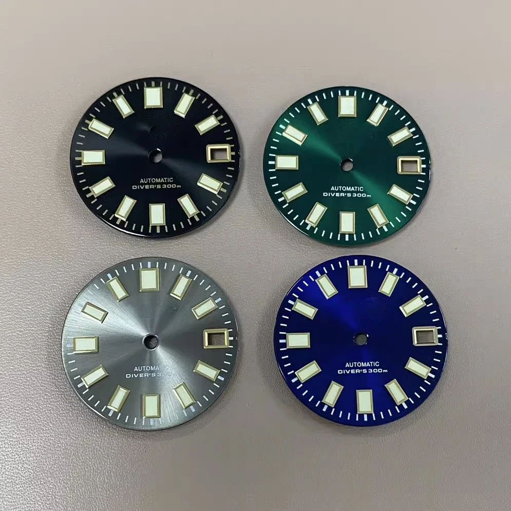 

Gold spiked sunray dial NH35 NH36 green luminous S dial 28.5mm white, blue, black, green, gray dial modifies watch accessories