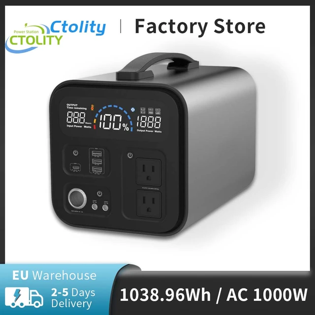 1000WH Powerstation Portable Power Station, 110V/220V AC Outlet Portable  Solar Generator PD Energy Storage Power Supply - AliExpress