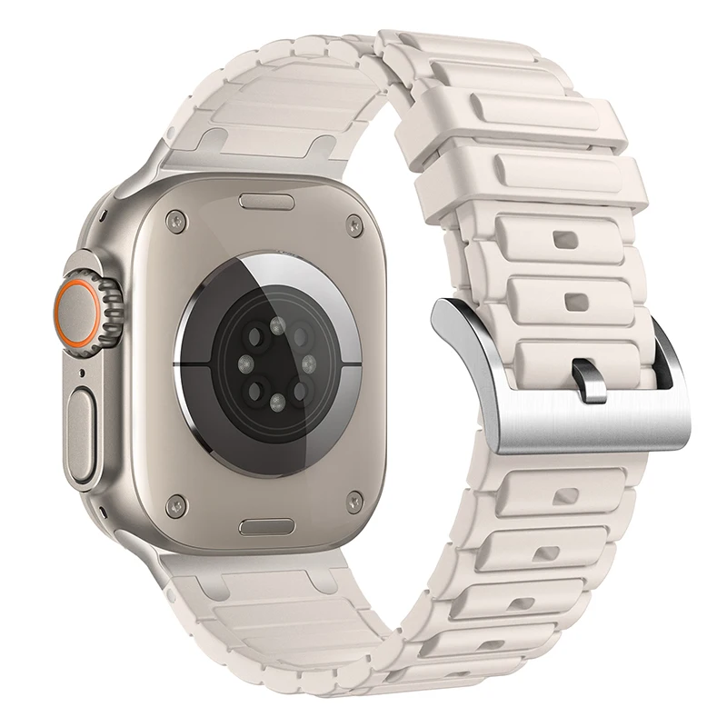 Enhanced Metal and Silicone Apple Watch Band - Universal Fit