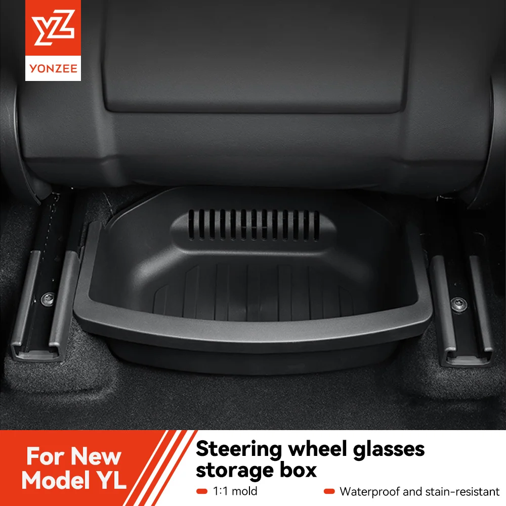 YZ Under Seat Storage Box For Tesla Model YL 6-Seat 2026 Drawer Front Rear Seat Lower Organizer Tray Car Interior Accessories