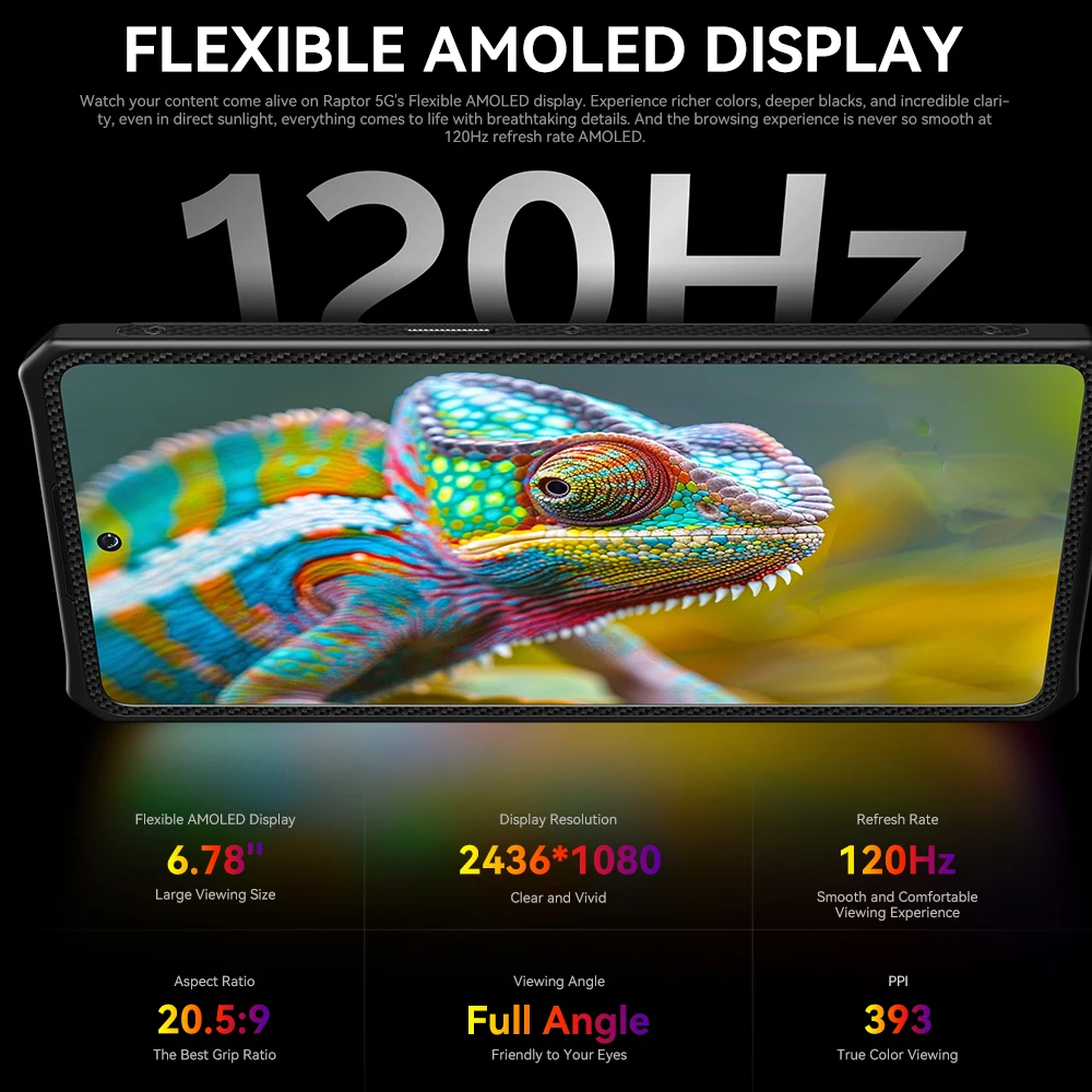 IIIF150 Raptor 5G Rugged Machine 6.78'' 120Hz AMOLED Display 10000mAh 16GB+512GB 50MP UltraThin Rugged Celular Android 14 65W 4