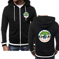 Men's Jacket Outwear Bonzai Records Music Print Sweatshirt Casual HipHop Hooded Jacket High Quality Spring Autumn Tops Outwear 1