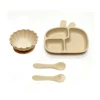 4pcs Baby Dinner PlateInfant Suction Cup Compartment PlateAutonomous Eating Training Bowl and Plate Set 5