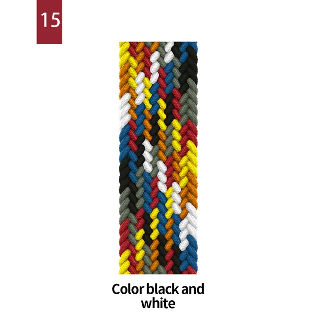 Braided Solo Loop For Apple Watch Band Se 76543 40mm 44mm Elastic Bracelet Strap on Smart Series 38mm 42mm 41mm 45mm Accessories 15 rainbow