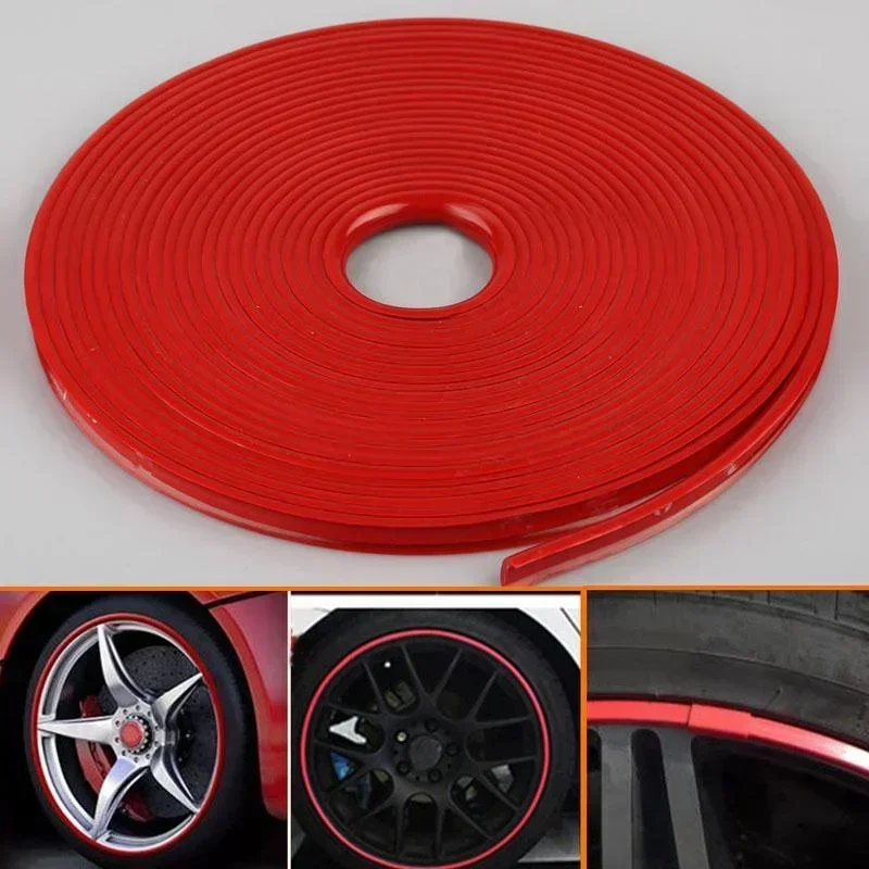 Rim Blades 4/8M Roll Car Vehicle Color Wheel Rims Protectors Decor Strip Tire Guard Line Rubber Mounding Trim