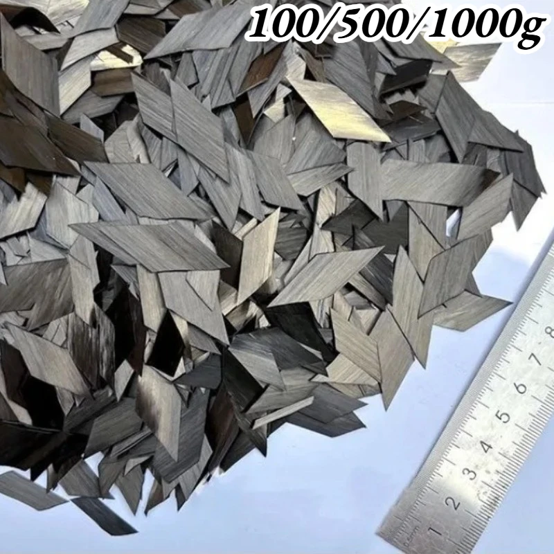 500g/1000g 플레이크 단조 카본 다이아몬드 모양 탄소 섬유 숏컷 15mm 사이즈 탄소 섬유 단조 그레인 원료