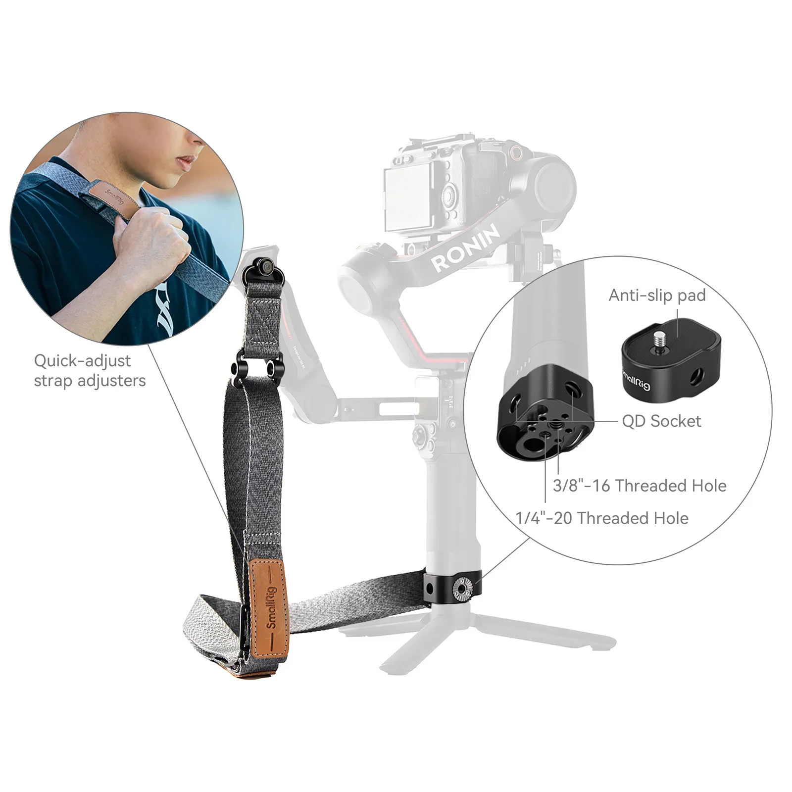 SmallRig Gimbal Shoulder Strap Weight-Reducing for DJI RS 3/ RS