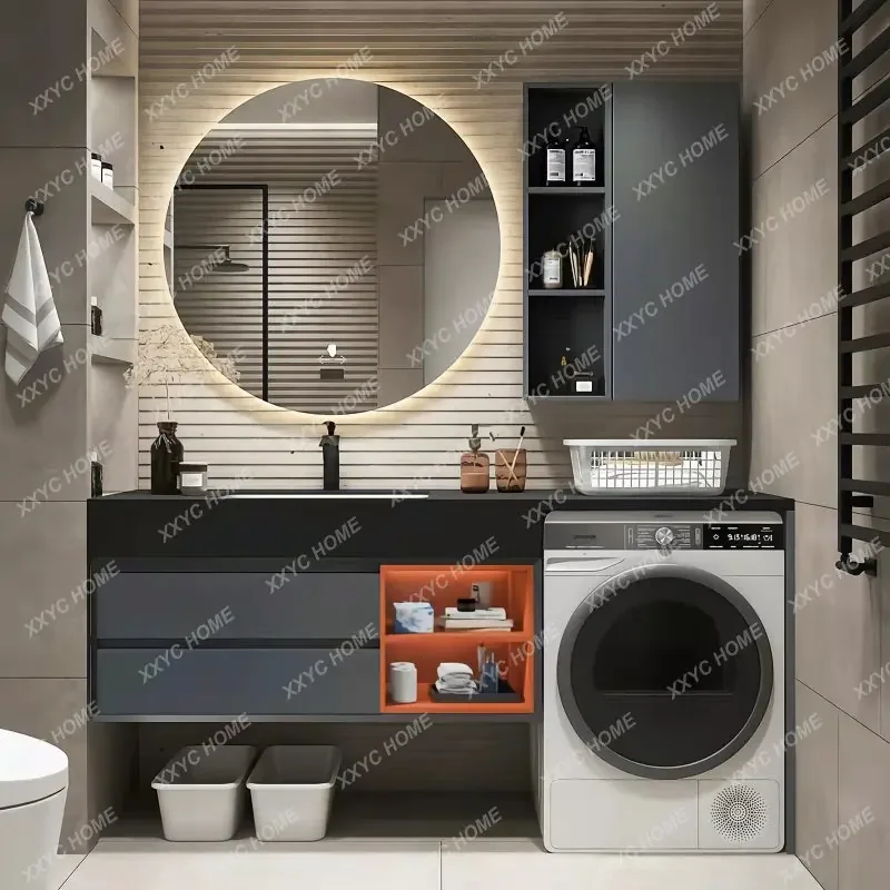 Washstand All-in-One Cabinet Combination Stone Plate Whole Washbin Bathroom Cabinet Bathroom Washbasin