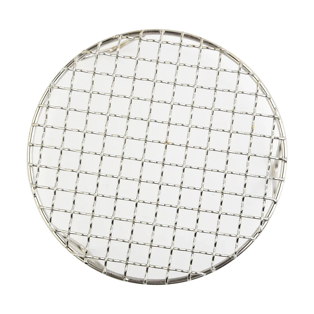 Stainless Steel Round BBQ Grill Mesh Home Roast Net Thicken Non-stick Pizza Mesh Pan Baking Tray Kitchen Barbecue Tool Bakeware