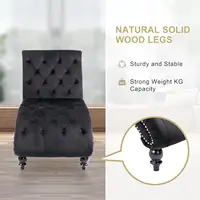 Chaise Lounge Indoor,Velvet Upholstered Lounge Chair Button-Tufted Armless Chair with Pillow, for Bedroom Living, Customized 5