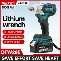 Makita DTW285 320N.M Impact Electric Wrench Brushless Wrench Cordless Tool Power Tools Rechargeable For Makita 18V Battery