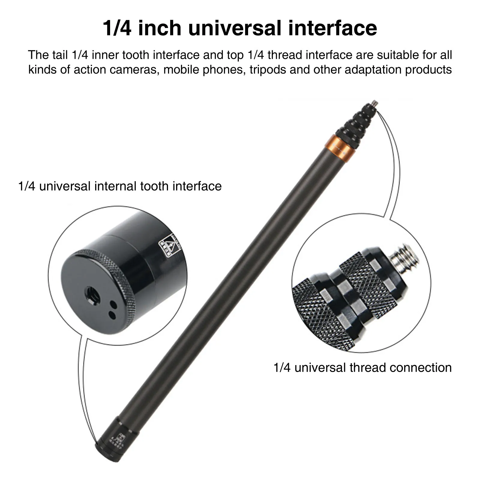 para DJI Osmo Action, Insta360, GoPro Action, Camera Sticks com 1 4 