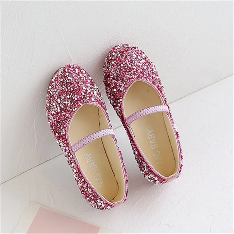 Girls Leather Princess Shoes Baby Leather Sequined Children Dress Shoes