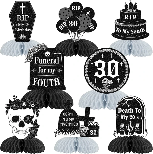 Globos de 30 piezas para decoración, suministros para fiestas de 30  cumpleaños, funerarias, 30