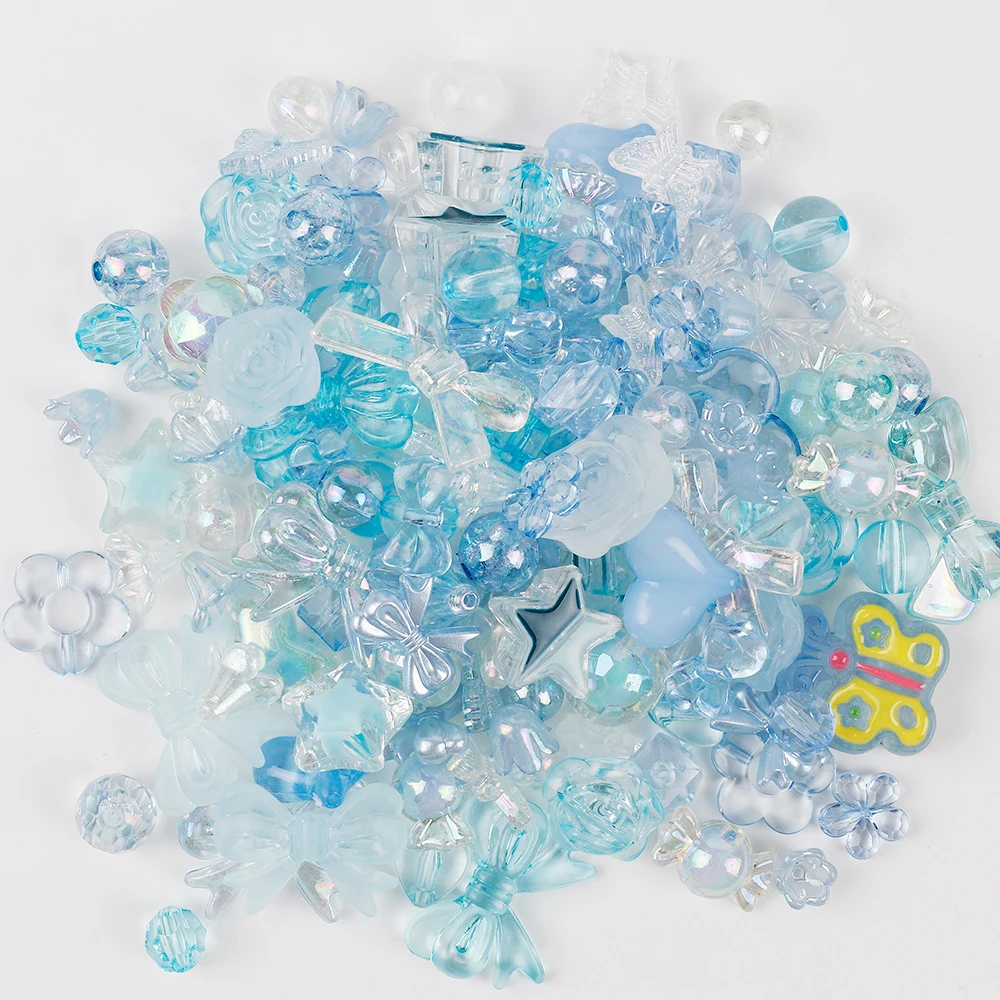 Acrylic Craft Beads Acrylic Beads 50g Random Mix Size Acrylic Beads Smile Heart Flower Beads DIY Handmade Crafts Sewing Bead Accessories