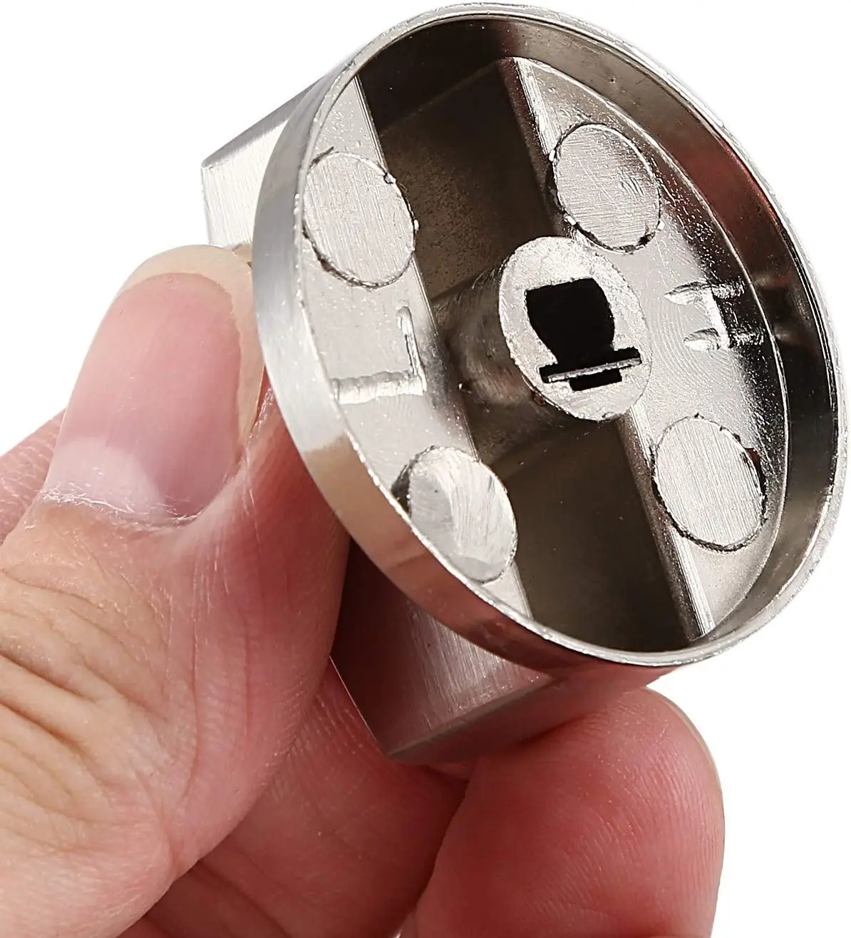4PCS Oven Knobs Metal Silver Rotary Switch Control Gas Knobs Replacement Accessories for Kitchen Cooker Gas Stove Oven Cooktop