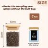 Spice Jar with Bamboo Lid Sample, Glass Spice Jars Sample Sack, 7oz Square Seasoning Jars 2