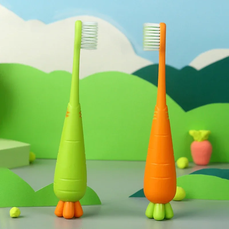 Soft Training Teeth Cleaner Teethers Dental Brush Cute Kawaii Cartoon Carrot Health Care Tools Toothbrush for Children Kids Item baby toothbrush baby teeth cleaning tool baby teething toy