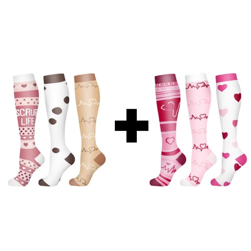 Compression Socks for Outdoor Sports - Calf Support & Swelling Relief (3 Pairs)