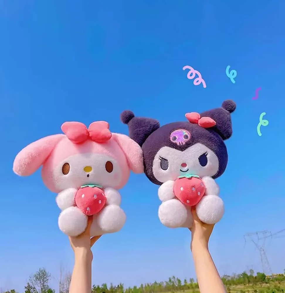 25cm Anime Sanrio Plush Doll Toys Kawaii Kuromi Mymelody Lovely Soft Stuffed Animals Doll Plushie Home Decoration Children's Toy lovely sanrio earmuffs cartoon my melody kuromi cinnamoroll pompompurin kawaii ear warmer winter anime girl decor portable gift