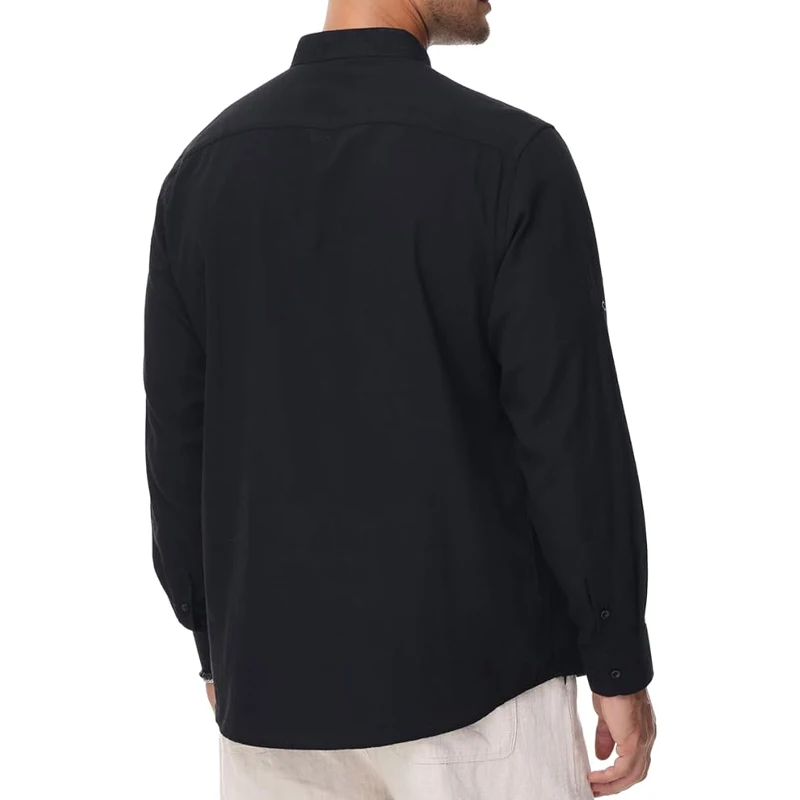 Animal Game Cotton Linen T-Shirts for Men Lightweight Casual Long Sleeve Shirt Henley Beach Hawaiian Top Shirts for Man Work Tee