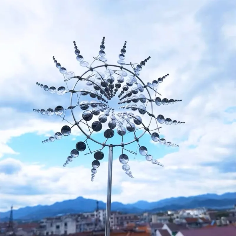 Solar Kinetic Metal Wind Spinner 2