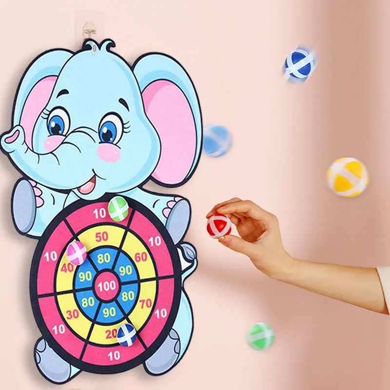 Jeu de fléchettes pour enfants, jouet éducatif interactif, balle collante,  dessin animé, Animal, lapin, famille.