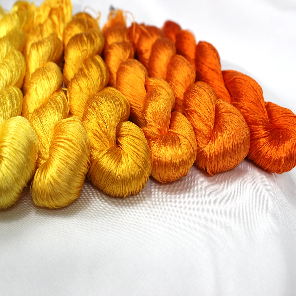 Premium Yellow Silk Embroidery Thread - 100% Pure Silk