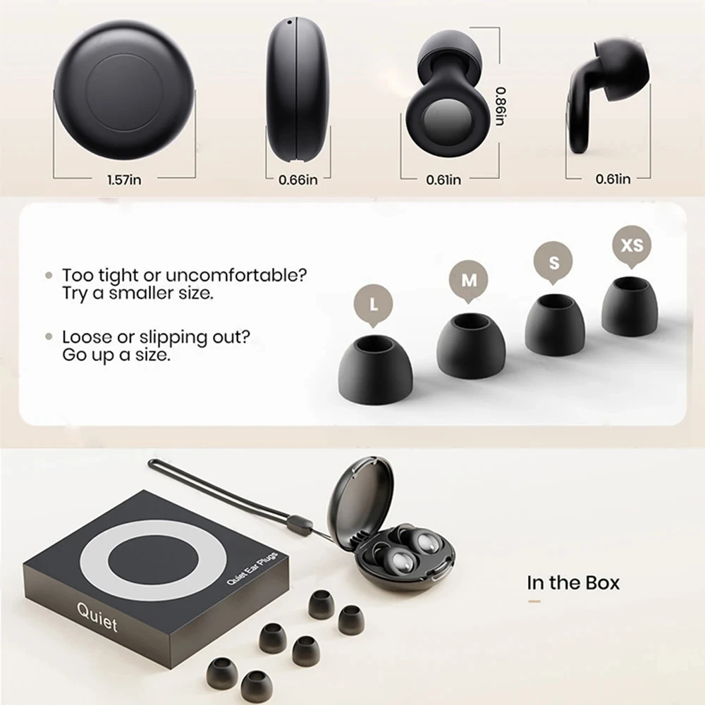 Quiet Ear Plugs for Sleeping Noise Reduction Reusable Hearing Protection Anti-noise for Concerts Travel Work