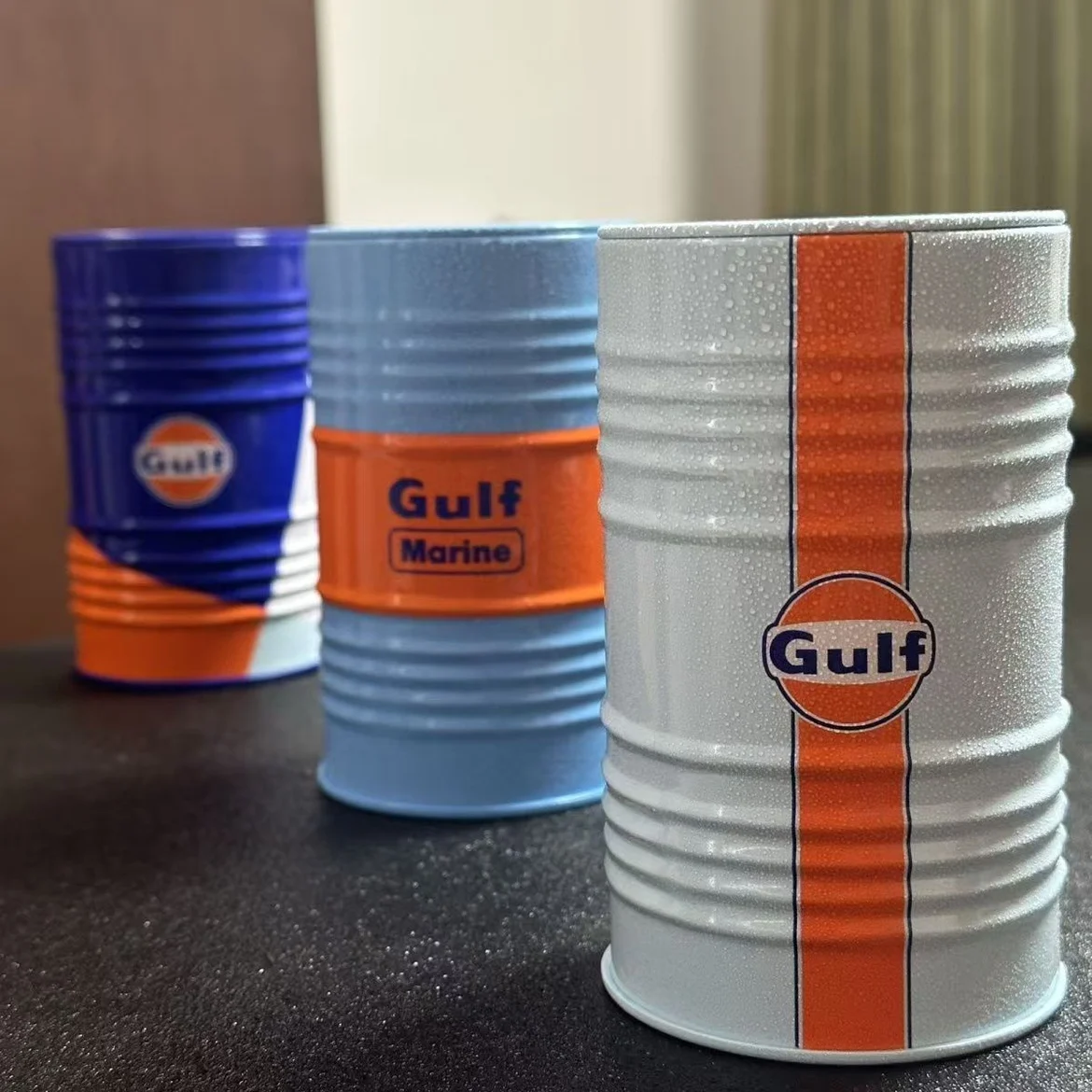 Gulf Racing Car Die-Cast Metal Box Ornament - Collectible Home & Garden Decor Gift
