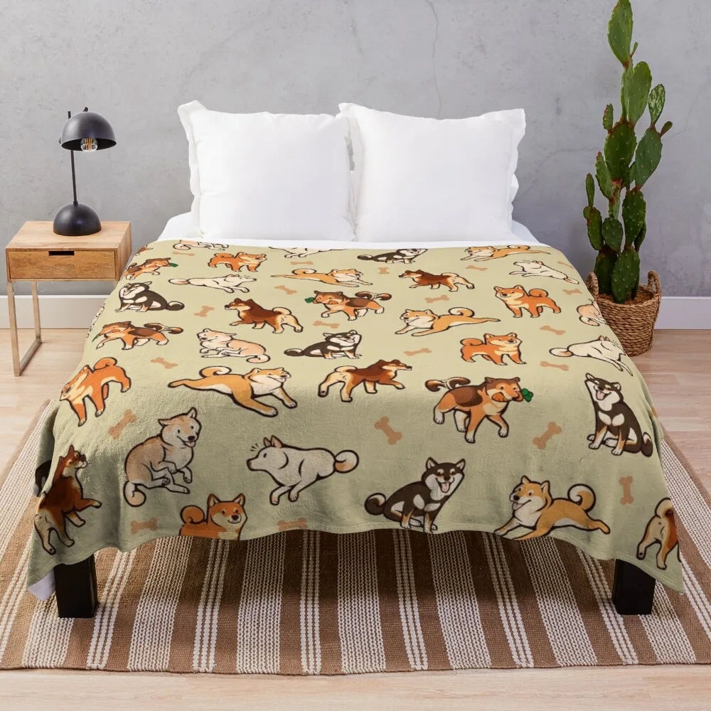 

Набивное одеяло shibes in cream, мягкое одеяло для дивана, пушистое одеяло s