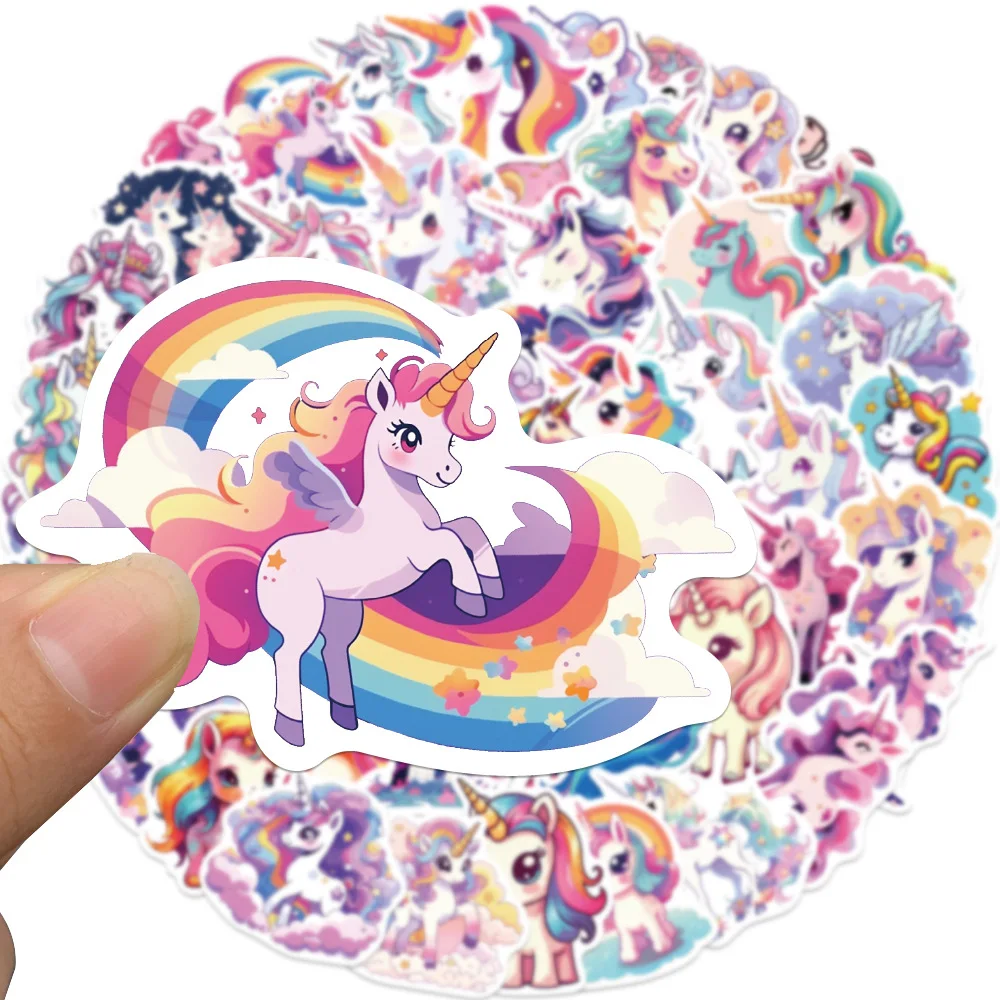50PCS Adorable Unicorn & Animal Graffiti Stickers - Waterproof Decorative Set