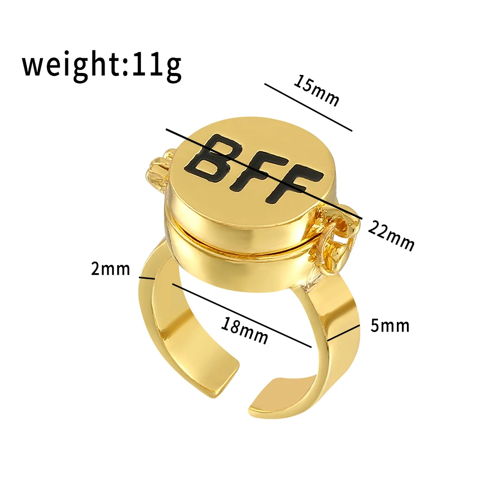 Bague tendance BFF pour adolescent, mignon, Anime, bague d