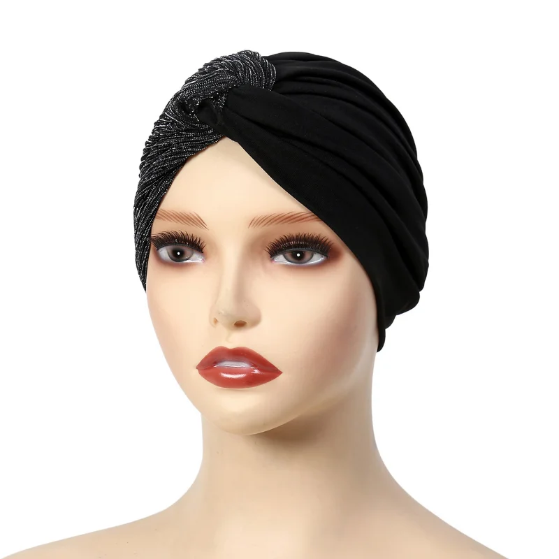 KepaHoo Solid Color Women Muslim Hijab Caps Wrap Head Indian Turban Bonnet Fashion Headdress Islamic Clothing Accessories 3