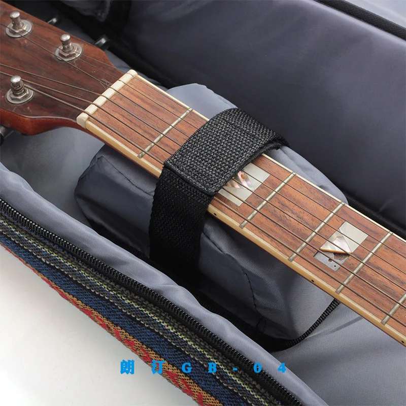 40/41 Inch Guitar Case Bohemian Style Knitted Guitar Bag Nylon Storage Double Straps 10mm Thicken Padded Cotton Backpack