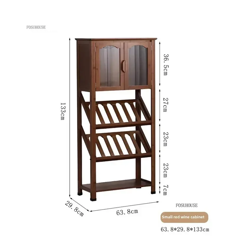 European Bamboo Wine Cabinets Modern Living Room Storage Display Cabinet Showcase Home Multi Layer Red Wine Rack Bar Furniture