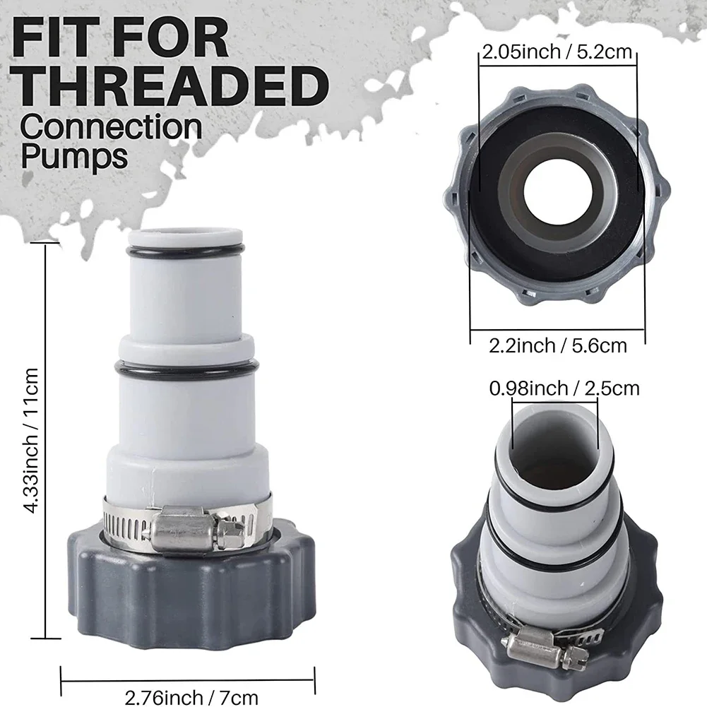 Replacement Hose Adapter A W/Collar For Threaded Connection Pumps For Plunger Valve Pool Drain Swimming Pool Intex Fit ARU 1PC