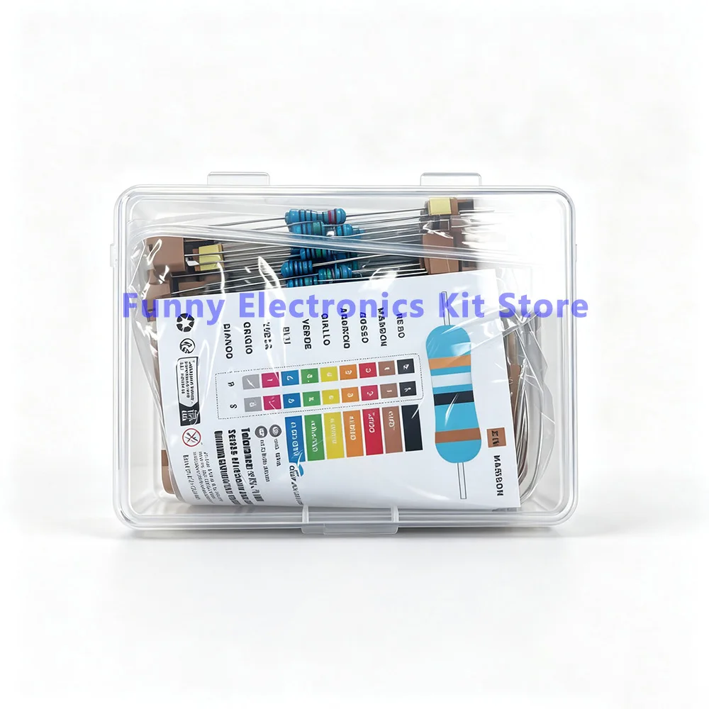 600 Pcs Assorted Metal Film Resistor Kit 30 Values 1/4W Resistance 1ohm-10Mohm 1% Tolerance for Electronics Projects 3