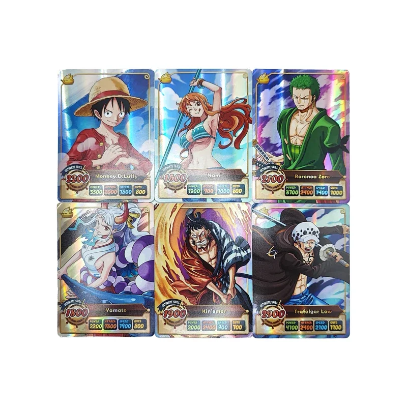 50pcs Anime 원피스 Tading 카드 게임 기어 5 NIKA Luffy Zoro Sanji 나미 빛나는 카드 컬렉션 소년을위한 전투 장난감 어린이 선물