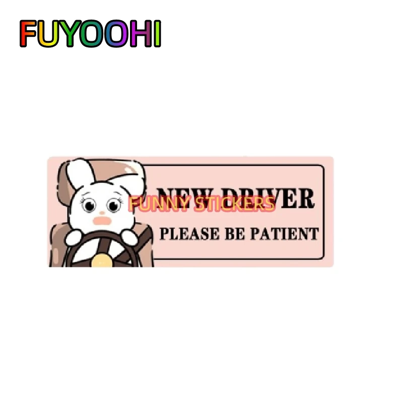

FUYOOHI New Driver for Car Sign,Student Driver Sticker Safety Sign for Car,Vehicle Keep Distance Sign Rabbit Driver Sticker