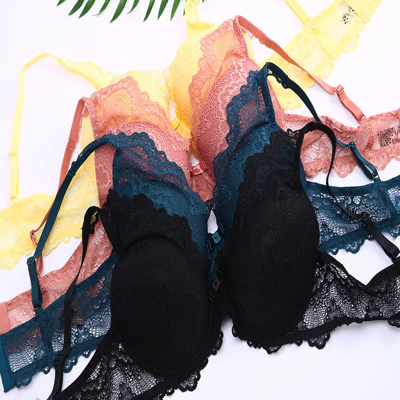 Big Size Women bra Ladies Sexy Underwear Padded Lace Sheer Bra Large Cup B C D Underwear Women's Bra Sexy lingerie