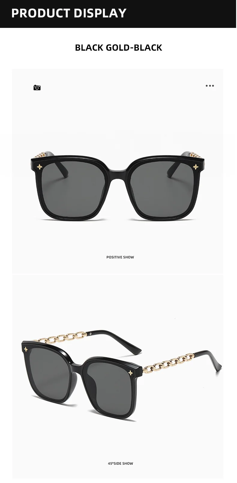 Square Sunglasses for Woman 2023 Vintage Big Frame Black Mirror Sun Glasses Shading Fashion Sexy Female Travel Eyewear_voghion.com
